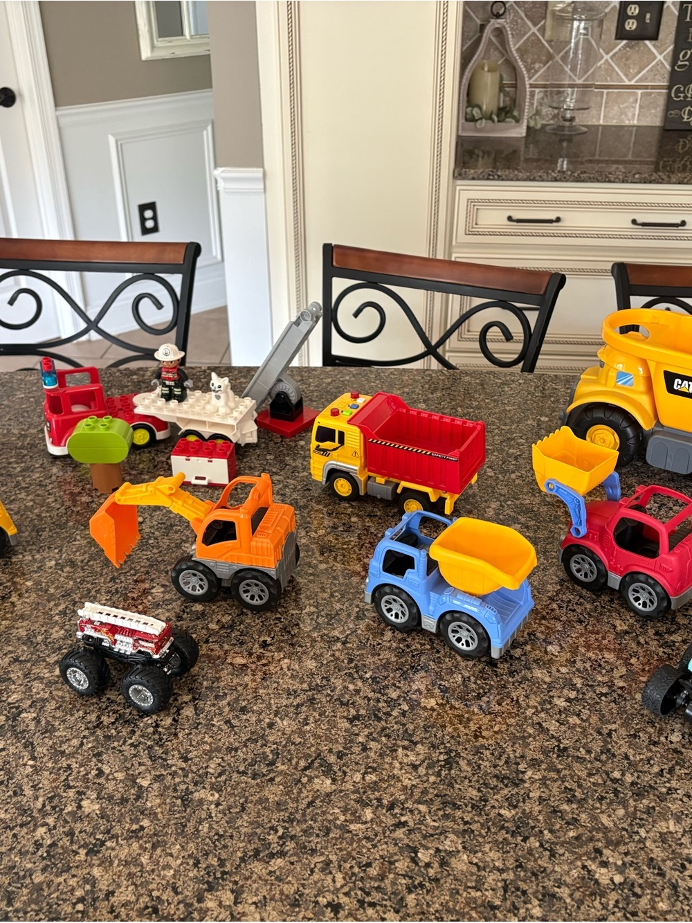 Assorted Kids Construction Toy Trucks - Yellow, Orange, Blue, Red